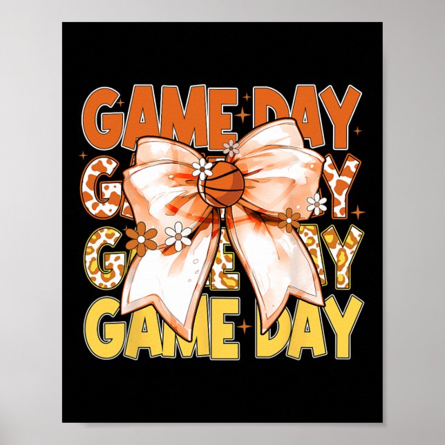 Söt Coquette Bow Sketll Leopard Spel Dag Kvinnor G Poster (Framsidan)