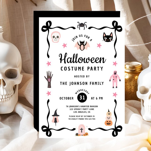 Söt Coquette Halloween-kostymfest Inbjudningar (Cute Coquette Halloween Costume Party Invitation)