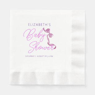 Söt Coquette Lila Flasksmycke Elegant Bebis Shower Pappersservett