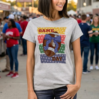 Söt Coquette Matchdag Fotboll | Trendig Polkadott T Shirt