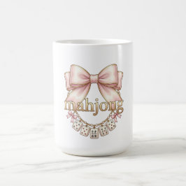 Söt Coquette Rosa Båge Mahjong Charm Kvinnors Kaffemugg