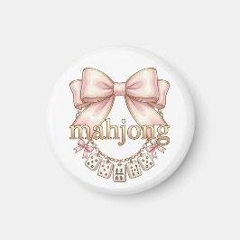 Söt Coquette Rosa Båge Mahjong Charm Kvinnors Magnet