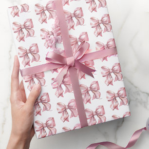Söt Coquette Rosa Rosettmönster Presentpapper