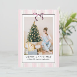 Söt Coquette Rosa Slinga God Jul Foto  Julkort