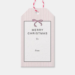 Söt Coquette Rosa Slinga God Jul Presentetikett