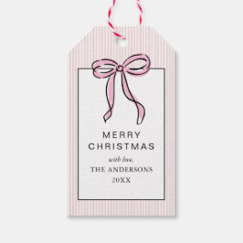Söt Coquette Rosa Slinga God Jul Presentetikett