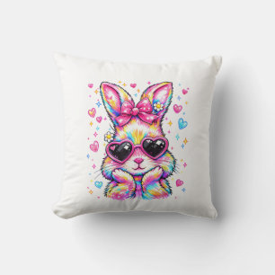 Söt Coquette Tie Dye Kanin Påskharen Kvinnor Gi Kudde
