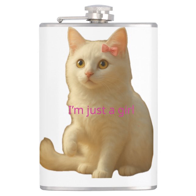 Söt Coquette Vit Katt Jag Är Bara en Tjej Rosa Sli Fickplunta (Framsidan)