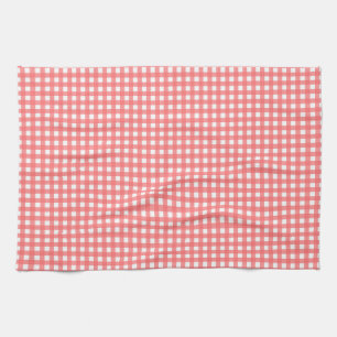 Söt Coral Classy Gingham Mönster Kökshandduk