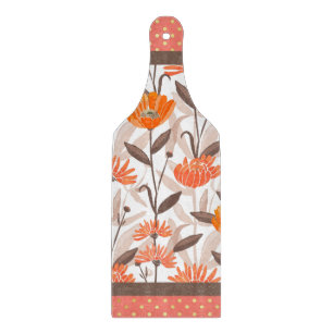 Söt Coral & Orange Blommigt Panel
