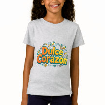 Söt Corazón Flickor T-Shirt - Söt Spansk Söt H