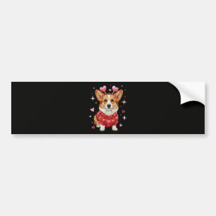 Söt Corgi Alla hjärtans hjärta Alla hjärtans dag Bildekal