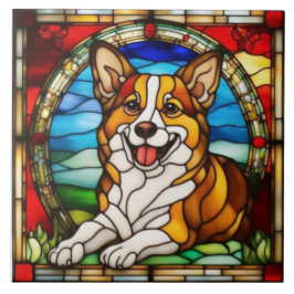 Söt Corgi Dekorativ Keramisk Platta Kakelplatta