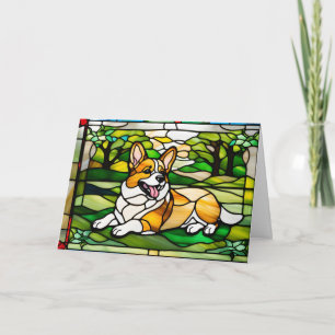Söt Corgi Glasmosaik Kort
