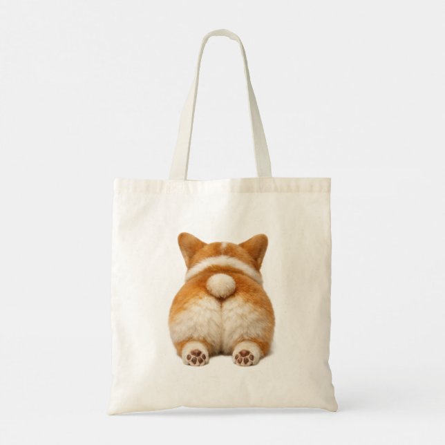 Söt Corgi-handväskor Tygkasse (Baksida)