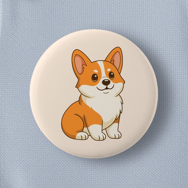 Söt Corgi Hund Beige Knapp (Skapare uppladdad)