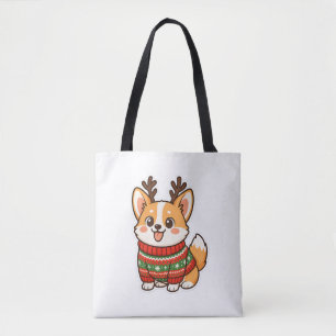 Söt Corgi Hund Ful Jul Tröja Högtidlig Svärm Tygkasse