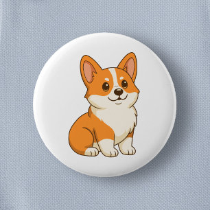 Söt Corgi Hund Knapp