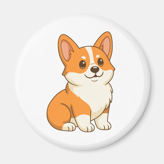 Söt Corgi Hund Magnet (Framsidan)