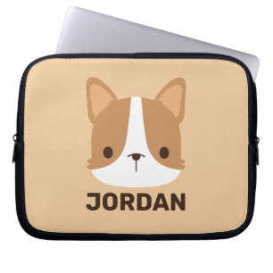 Söt Corgi Hund med Personligt Namn Laptop Fodral