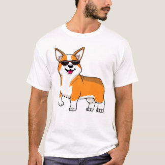 Söt Corgi Hund med Solglasögon T Shirt