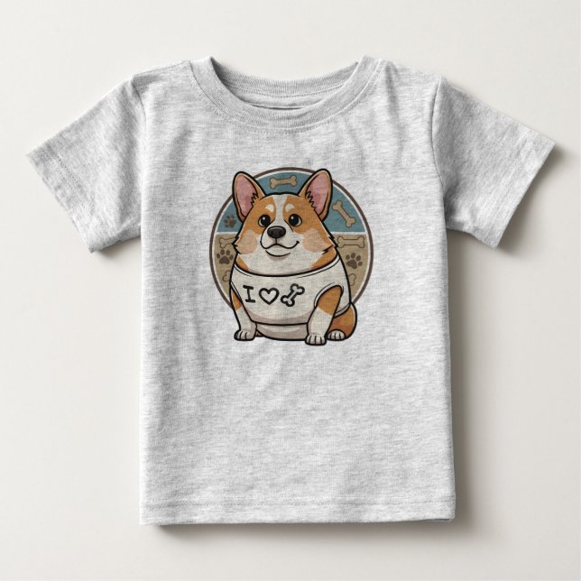 Söt Corgi ”Jag älskar ben” Tröja (Framsida)