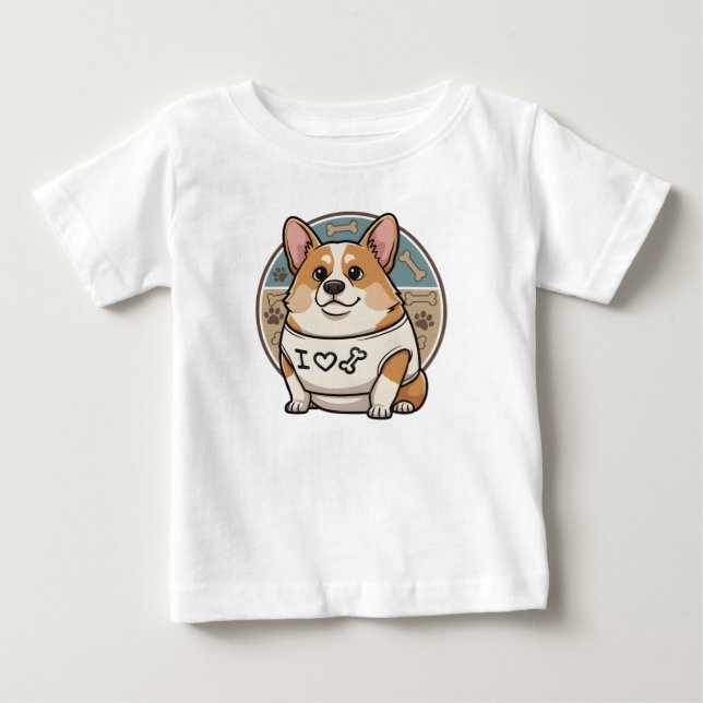 Söt Corgi ”Jag älskar ben” Tröja (Framsida)