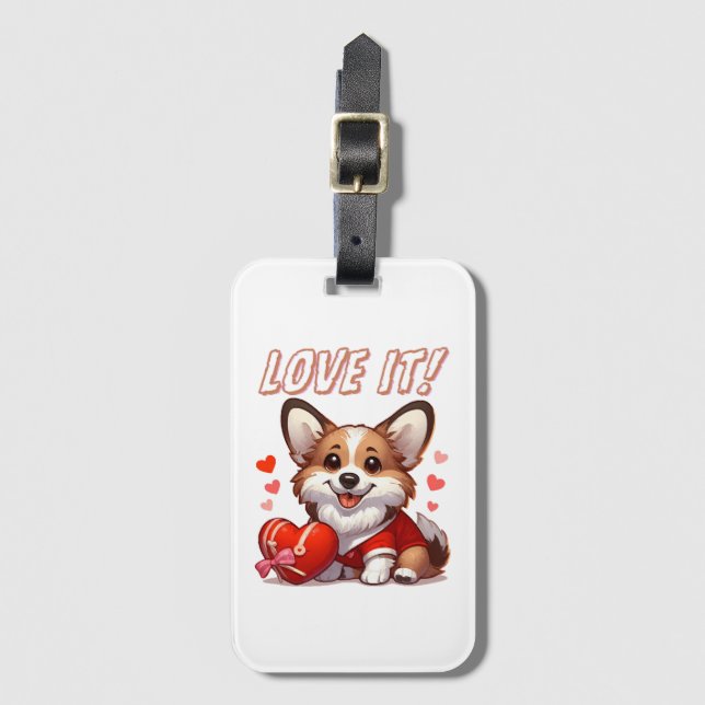 Söt Corgi Kärlek Bagagebricka (Framsida vertikal)