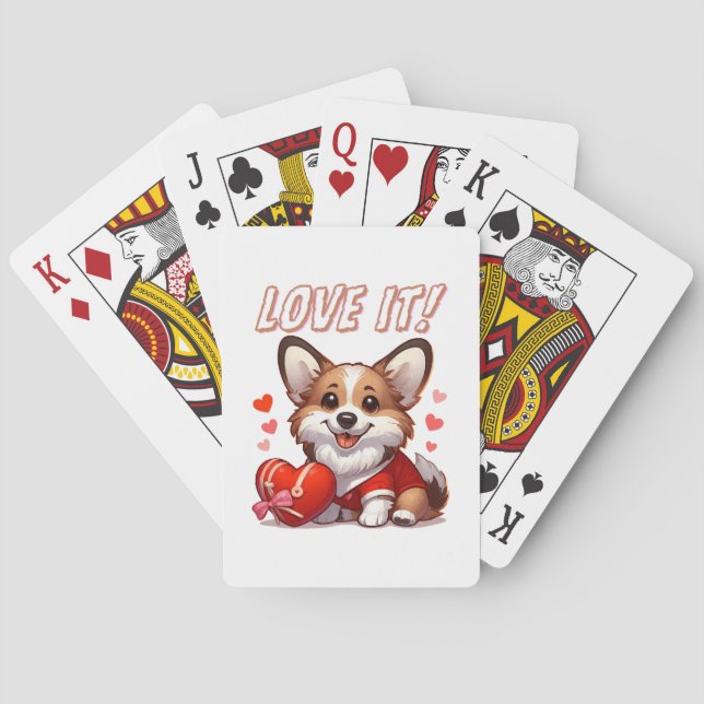 Söt Corgi Kärlek Casinokort (Baksidan)