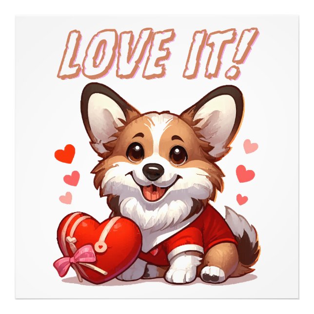 Söt Corgi Kärlek Fototryck (Framsidan)