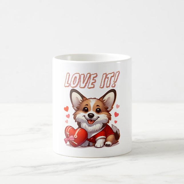 Söt Corgi Kärlek Kaffemugg (Center)