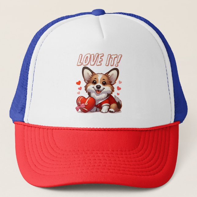 Söt Corgi Kärlek Keps (Framsida)