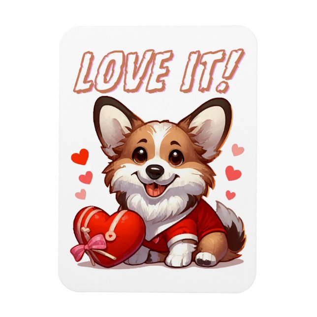 Söt Corgi Kärlek Magnet (Vertikal)
