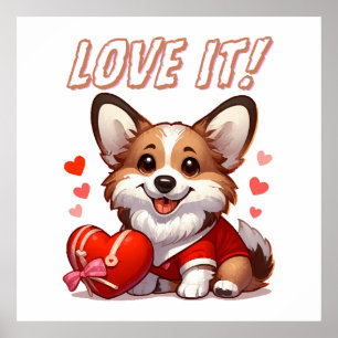 Söt Corgi Kärlek Poster