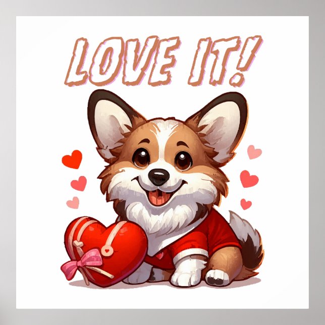 Söt Corgi Kärlek Poster (Framsidan)