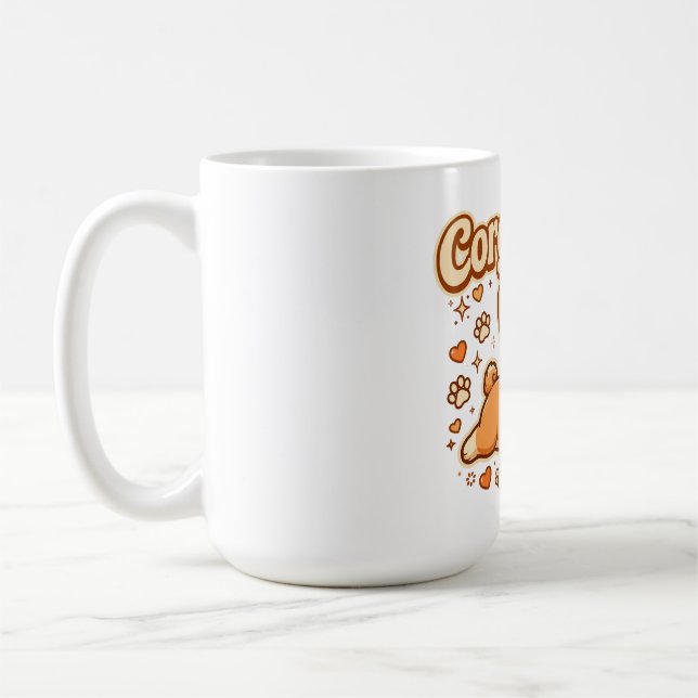 Söt Corgi-Mamma Design Kaffemugg (Vänster)