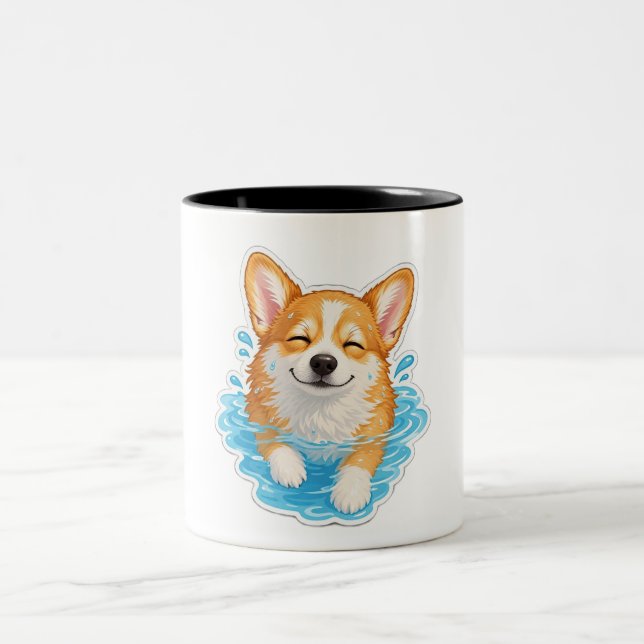 Söt Corgi-mugg, Två-Tonad Mugg (Center)