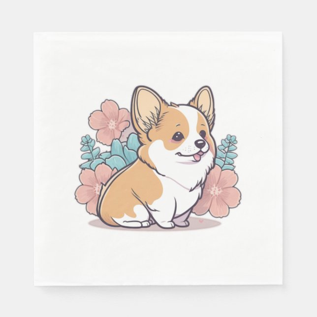söt corgi pappersservett (Framsidan)