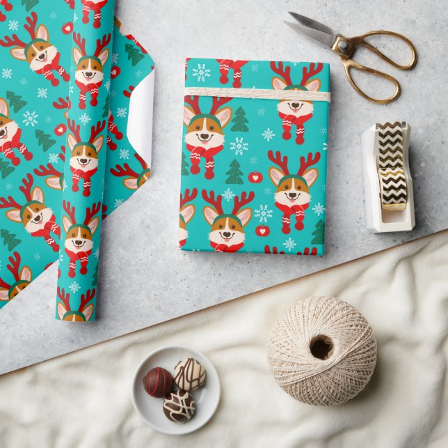 Söt Corgi-Ren Julpresentpapper Presentpapper (Hantverk)