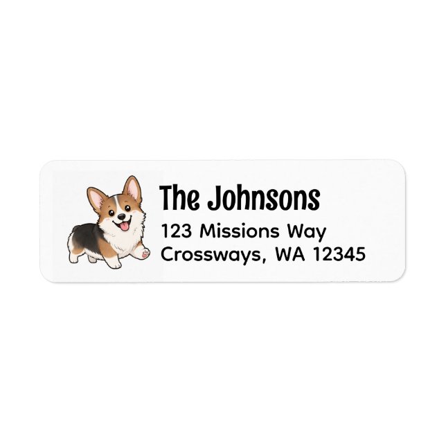Söt Corgi Returadressetikett Returadress Etikett (Framsidan)