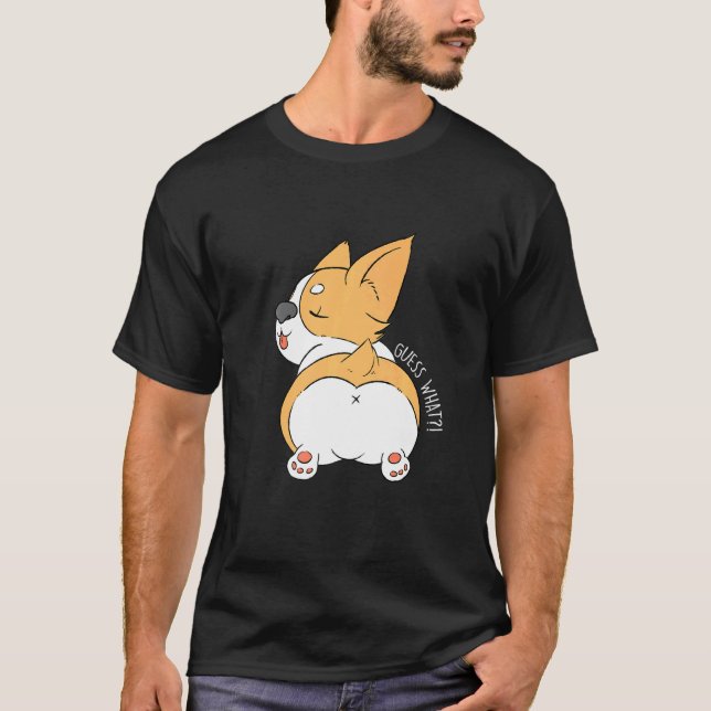 Söt Corgi Rumpa Corgi Hund T-shirt (Framsida)