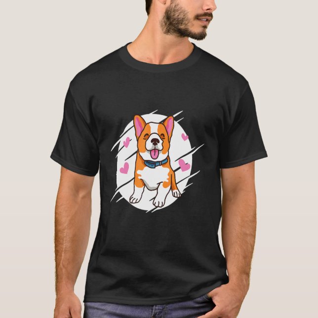 Söt Corgi T Shirt (Framsida)