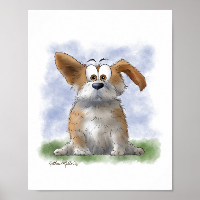 Söt Corgi Tecknad Film Poster (Framsidan)