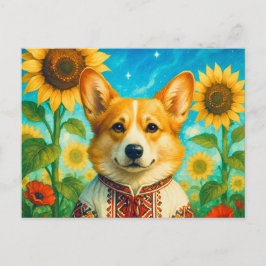 Söt Corgi Ukraina Welsh Corgi Drottning Postkort Vykort