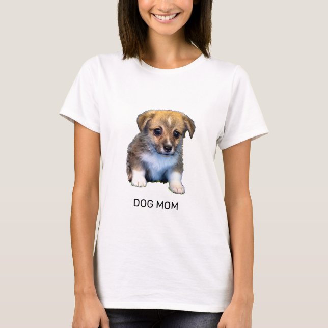 Söt Corgi Valp Hundmamma T-Shirt (Framsida)