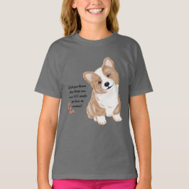 Söt Corgi-valp Kärlek Barn Grå T-Shirt