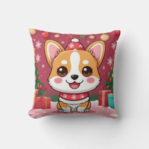 Söt Corgi-valp med julpresenter Kudde