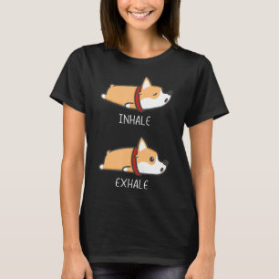 Söt Corgi Yoga Inhalera Utandas T Shirt