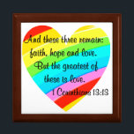 SÖT CORINTHIANS 13:13 RAINBOW HEART DESIGN MINNESASK<br><div class="desc">Sprid kärlek med den här söt regnbågsinstruktionskriften VERK 1 Corinthians 13:13 på Tees and Gifts. Och dessa tre kvarstår: tro, hopp och kärlek, men det underbarare är kärlek. Den här färgstarka 1-korintianerna 13:13-designen blir en uppskattad gåva när man välsignar den som är speciell att kärlek Jesus och läser bibeln. Den...</div>