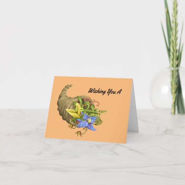 Söt Cornucopia Helgdag Card Helgkort (Framsida)